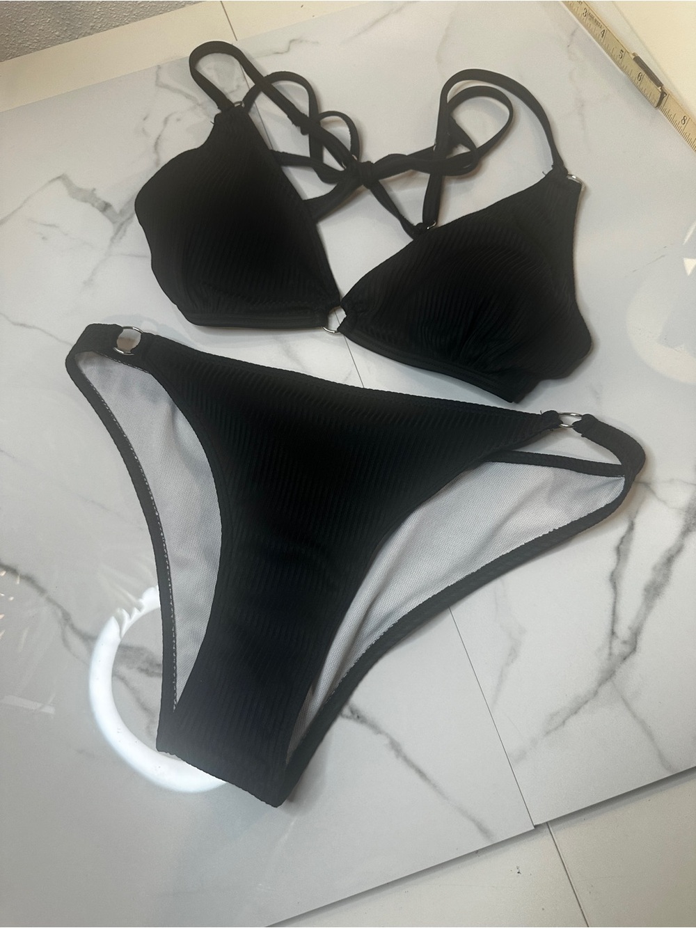 Black Strappy Women’s Bikini Set
